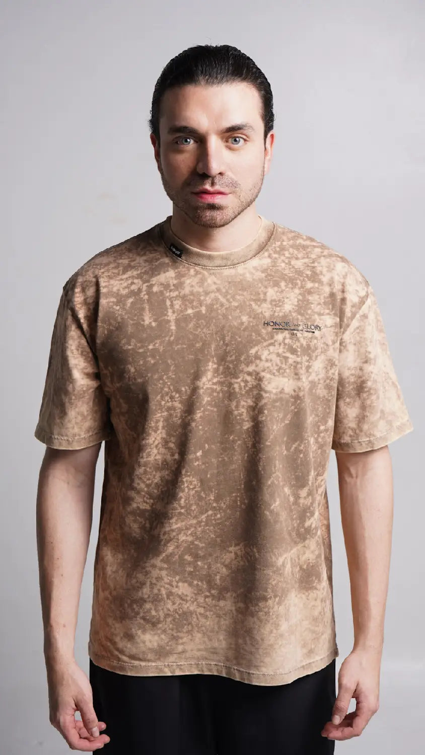Honor Tshirt Acid Wash Beige